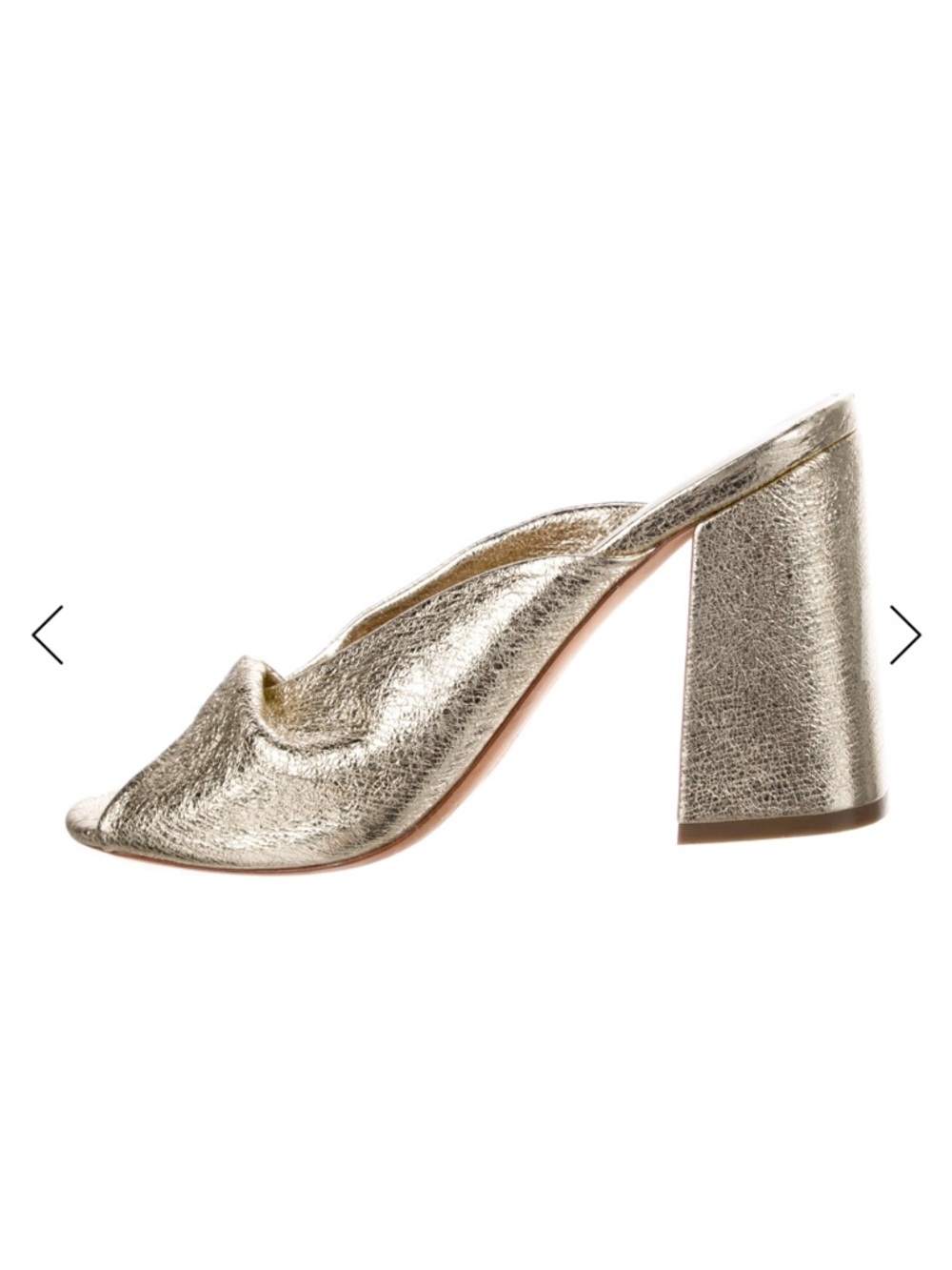Loeffler Randall Laurel Gold Crinkle Metallic Heeled Sandals - Picture 3 of 5